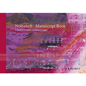 Music Notebook A5 Schott 4 staves 