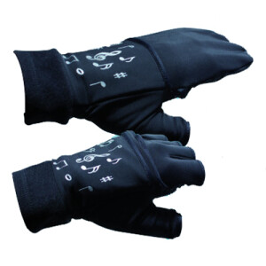 Thermal Overflap Gloves without fingers with music motive