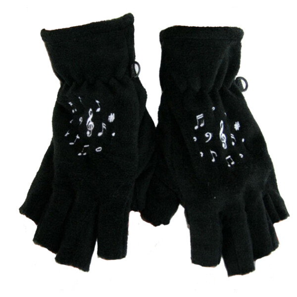 Fleece Gloves without fingers with music motive