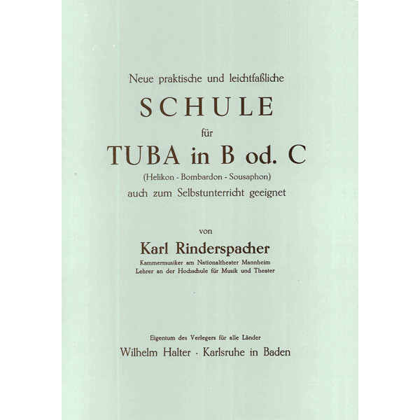 Rinderspacher: Schule für Tuba in B oder C