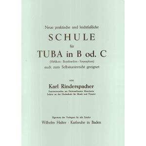 Rinderspacher: Schule für Tuba in B oder C