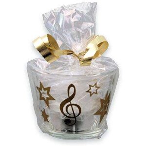 Glass lantern with stars and treble clef gold