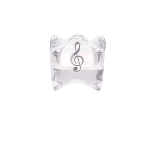 Shaped glass lantern with treble clef silver