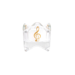 Shaped glass lantern with treble clef gold