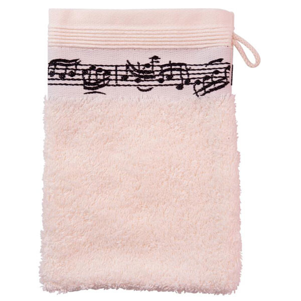 Wasch glove music notes motive cream