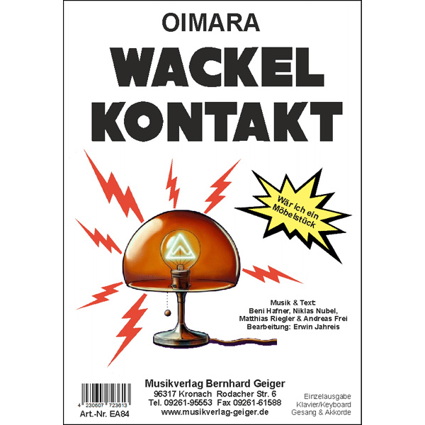 Wackelkontakt (Oimara) (Einzelausgabe Gesang/Klavier)...