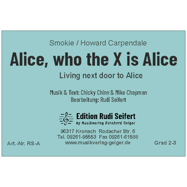 Alice, who the X is Alice - Smokie/H. Carpendale (Bigband)
