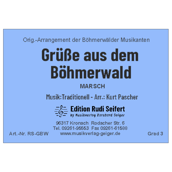 Grüße aus dem Böhmerwald (March) (Concert Ba