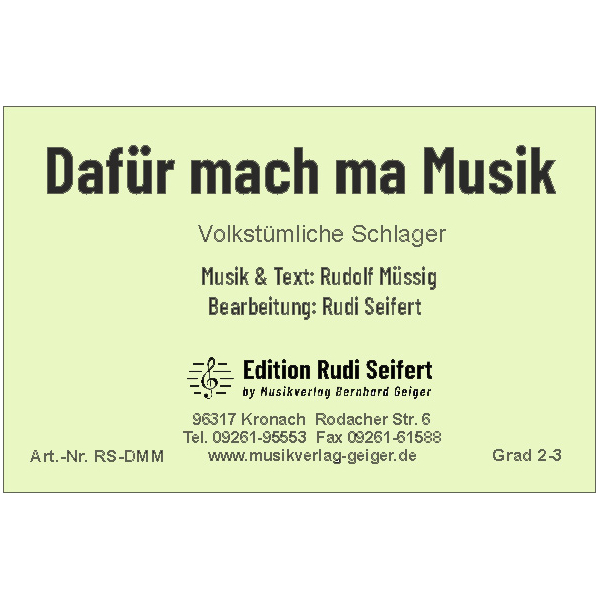 Dafür mach ma Musik (Schürzenjäger) Kleine Bl