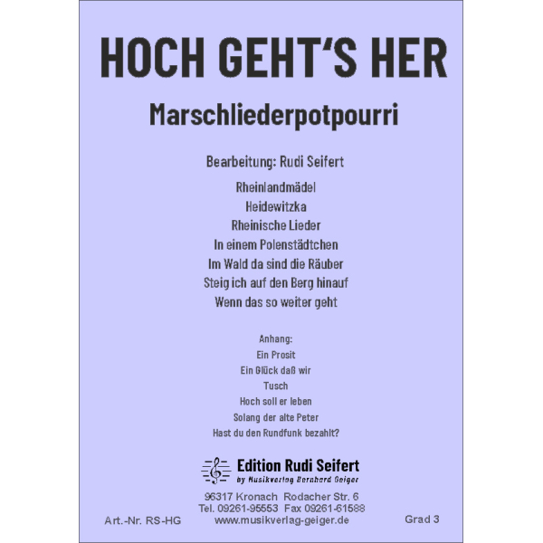 Hoch gehts her (March Medley) Small Concert Band
