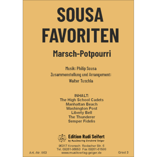 Sousa-Favoriten (Marsch-Potpourri) Concert Band