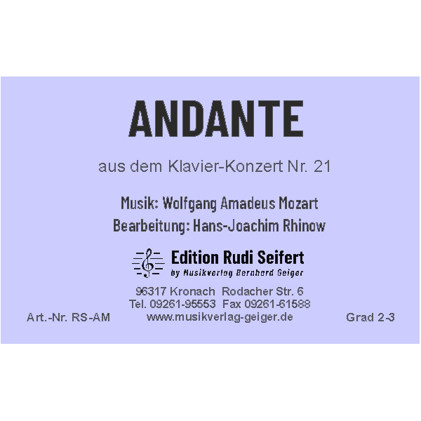 Andante by Mozart (Concert Band)