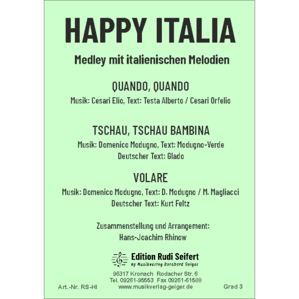 Happy Italia (medley) (Small Concert Band)