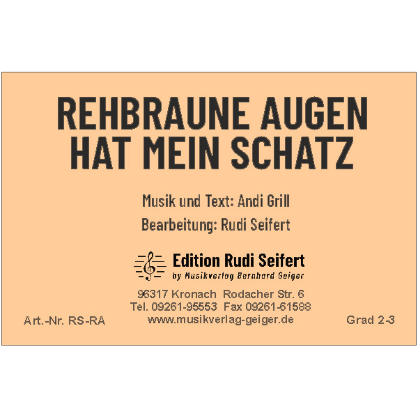 Rehbraune Augen hat mein Schatz (Waltz) (Small Concert Band)