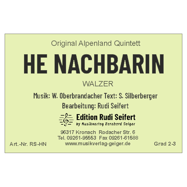 He Nachbarin (Walzer) (Blasmusik)