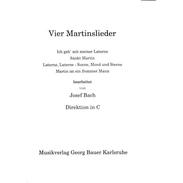 Vier Martinslieder (Four St. Martins Hymns)