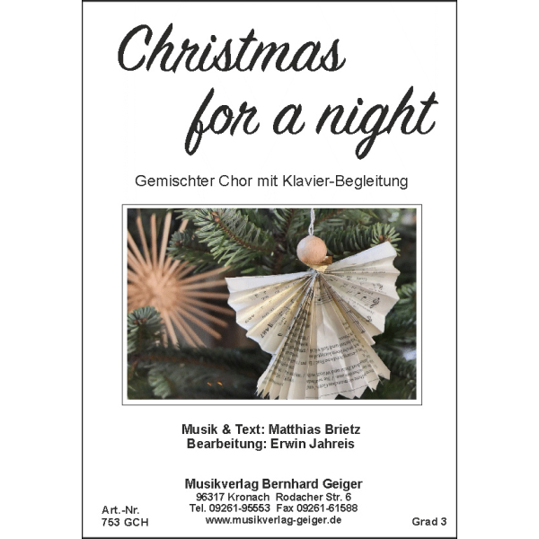 Christmas for a night - Klavierbegleitung für gemischte