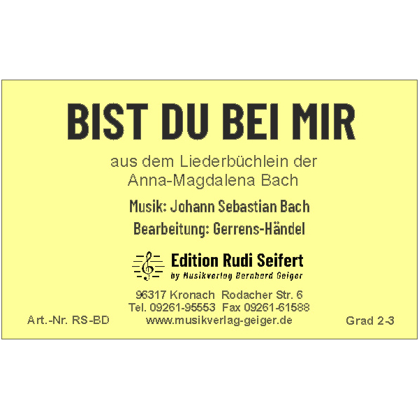 Bist du bei mir (Bach) (Concert Band)