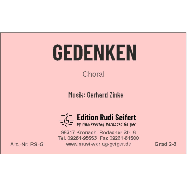 Gedenken (Chorale) (Concert Band)