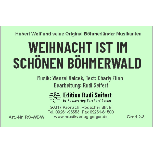 Weihnacht ist im schönen Böhmerwald (Concert Band)