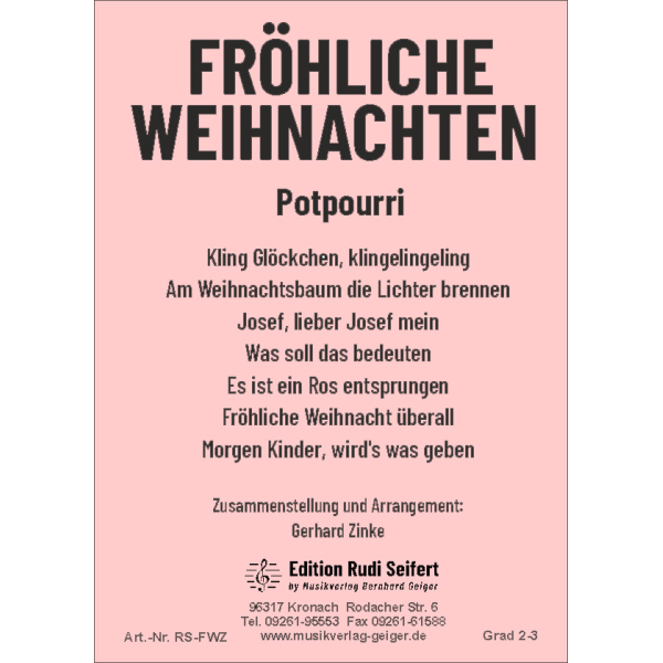 Fröhliche Weihnachten (medley) (Concert Band)