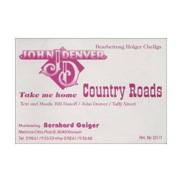 Country Roads - John Denver (A5-Format) (Blasmusik)