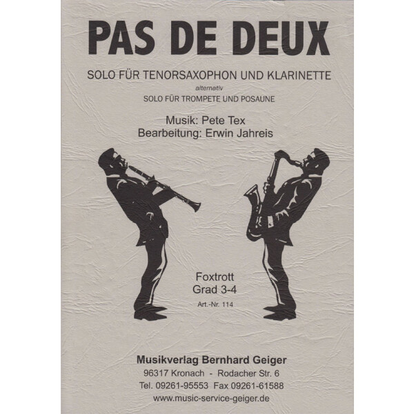 Pas de Deux (Solo für Klarinette und Tenor-Sax) (Blasmusik)