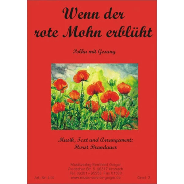 Wenn der rote Mohn erblüht (Beat-Polka) (Blasmusik)