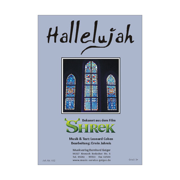Hallelujah - Shrek / Leonard Cohen - Singpartitur
