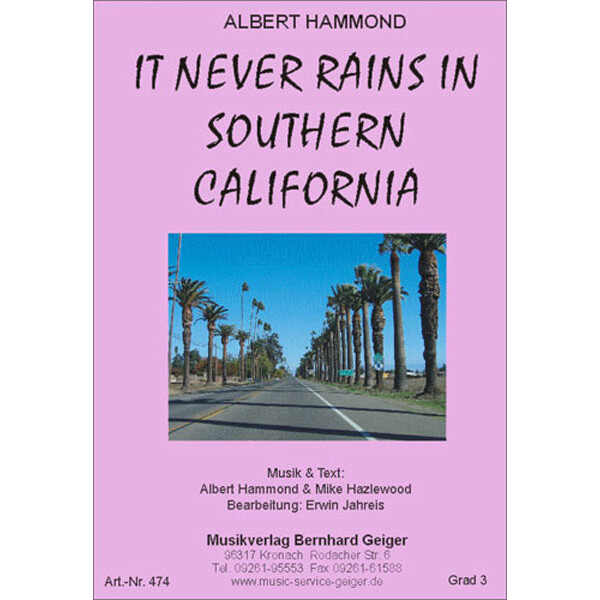 It never rains in Southern California - Albert Hammond...