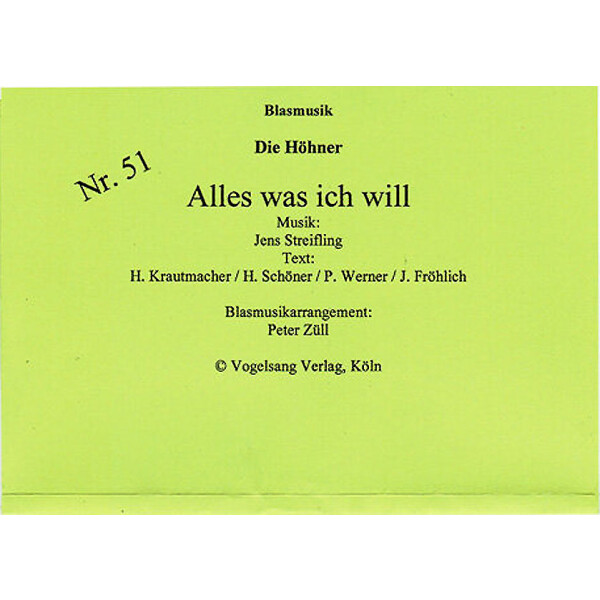 Alles was ich will - De Höhner (Kleine Blasmusik)