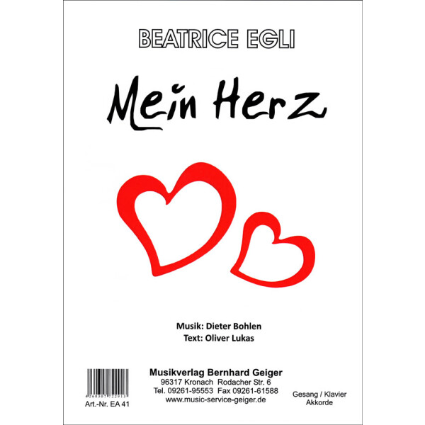 Mein Herz - Beatrice Egli (Einzelausgabe)