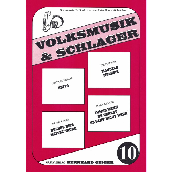 Volksmusik & Schlager 10 mit Stimmensatz