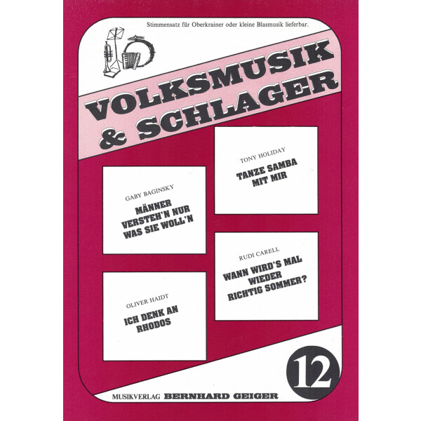 Volksmusik & Schlager 12 with part set